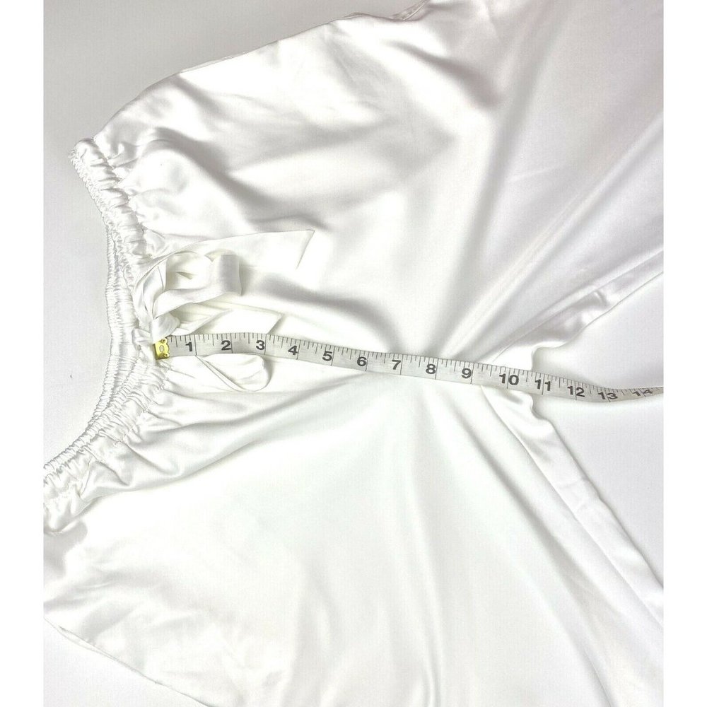 Plum Pretty Sugar White Sateen Elastic Waist Draw String Sleep Pants size M - Picture 5 of 9